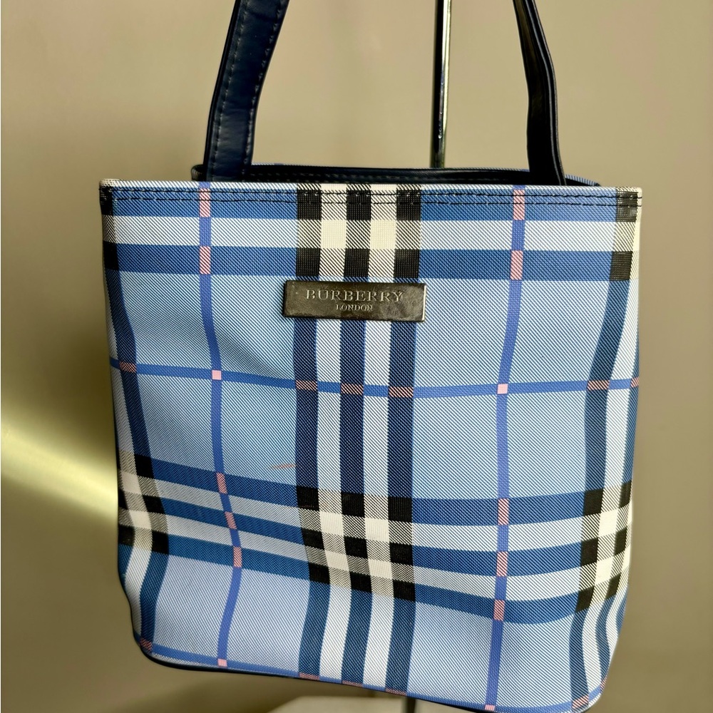 Burberry Blue Checkered Women's Handbag - Picture 2 of 6
